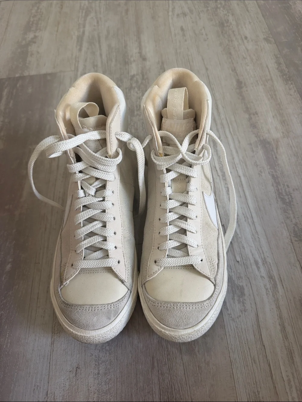 Nike Women's High-Top Sneakers in Off-White and Cream